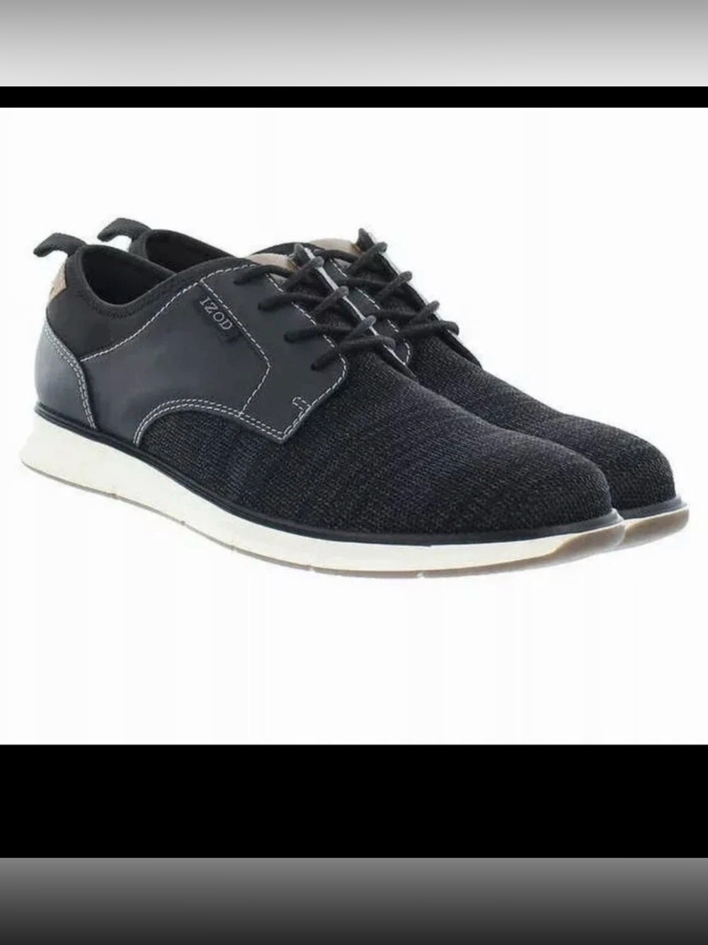 Izod Drift Oxford Casual Shoes for Men Breathable Knit Lightweight Black 12 M
